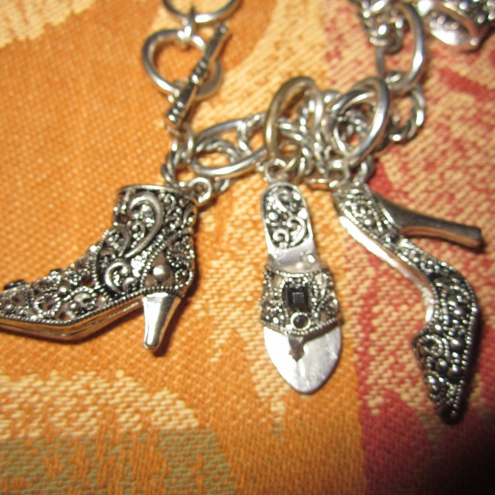 Vintage-Silvertone Marcasite Crystal Bracelet